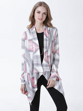 Casual irregular printed medium length Cardigan Sai Feel
